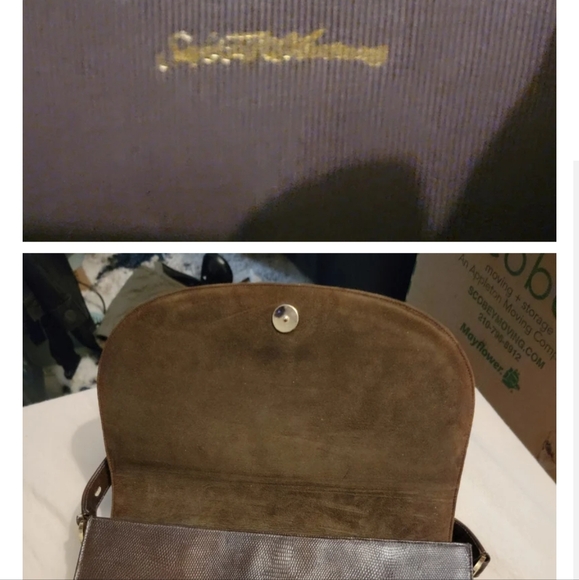 Hide Brown Polished Saks Fifth Avenue Handbag